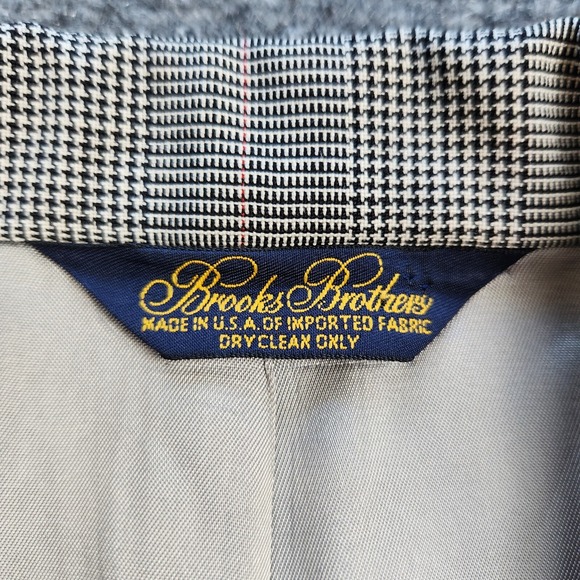 Vintage Brooks Brothers Blazer‎ Mens 42 Gray Wool Sports Coat Jacket Window Pane - Picture 2 of 10